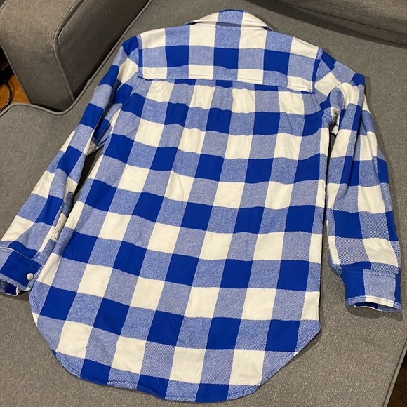 Madewell Classic ExBoyfriend Buffalo Plaid light Blu Checker Button down Flannel - Picture 13 of 13
